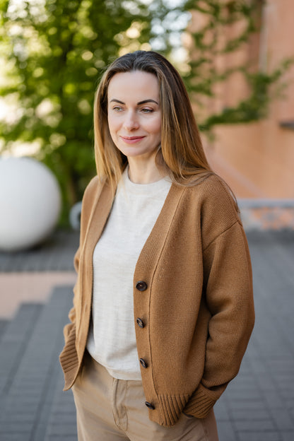 Terra - moteriškas megztinis iš 100% merino vilnos